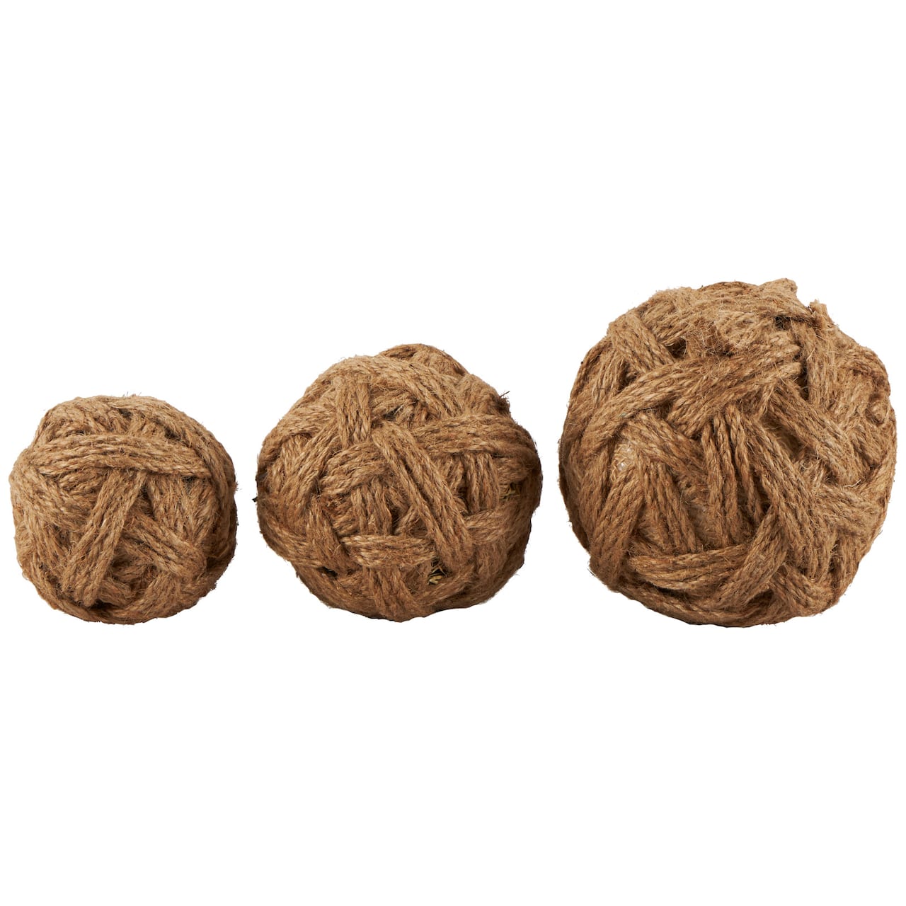 Brown Jute Handmade Woven Decorative Ball Orbs & Vase Filler Set